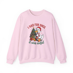I Had Fun Once It Was Awful Christmas Crewneck Sweatshirt