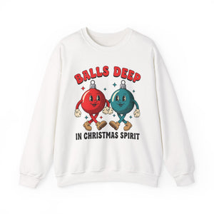 Balls Deep in Spirit Christmas Crewneck Sweatshirt