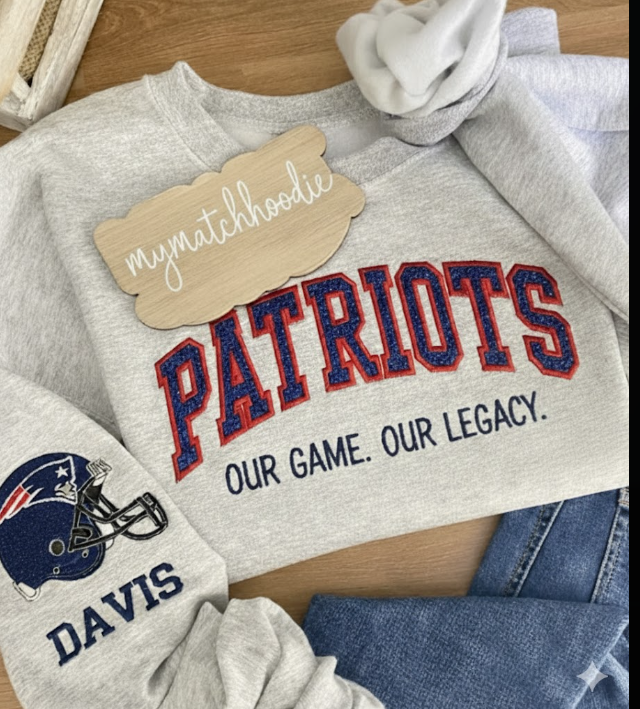 Custom NFL Team Embroidered Football Sweatshirt Personalized Game Day Hoodie