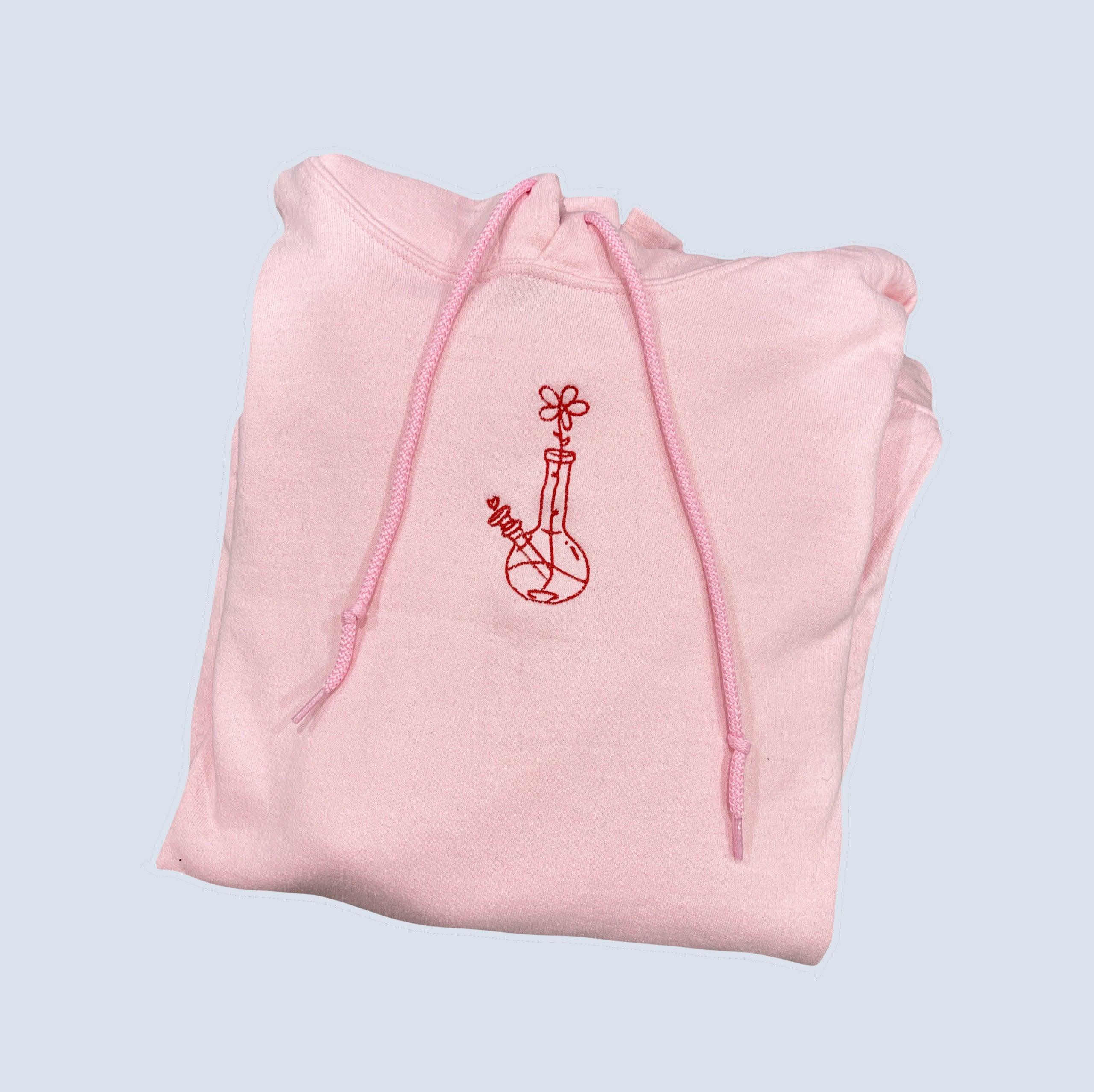 Custom Flower Bong Embroidered Matching Set Couple Sweatshirt Hoodies