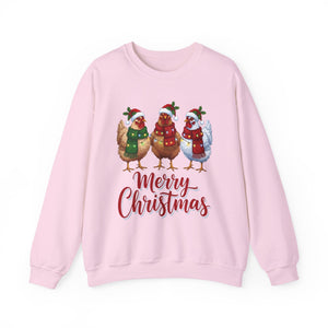 Chickens Merry Christmas Crewneck Sweatshirt