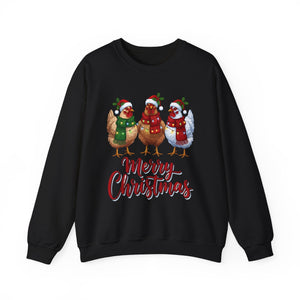 Chickens Merry Christmas Crewneck Sweatshirt