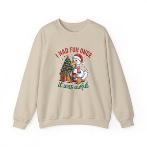 I Had Fun Once It Was Awful Christmas Crewneck Sweatshirt