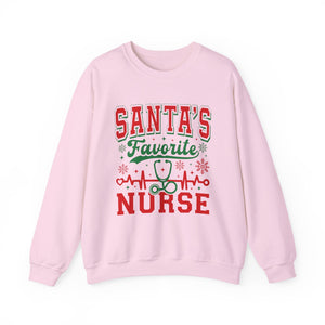 Santa"s Favorite Nurse Christmas Crewneck Sweatshirt