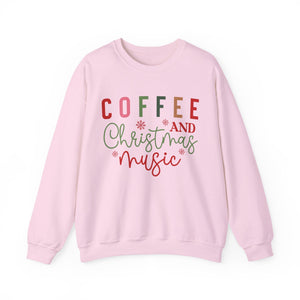 Coffee and Christmas Music Christmas Crewneck Sweatshirt