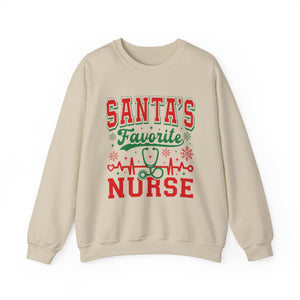 Santa"s Favorite Nurse Christmas Crewneck Sweatshirt