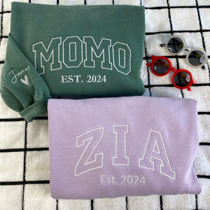 Custom Embroidered Momo Sweatshirt, Unique Gift for any Occasion