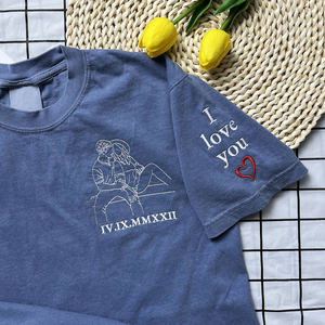 Custom Embroidered Photo Shirt, Potrait From Photo Shirt