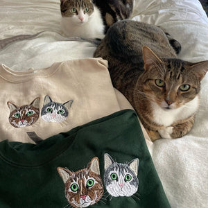 Embroidered Dog Sweatshirt | Sweatshirt with Your Pet's Portrait Photo| Unique Gift for Pet Lovers