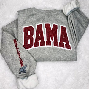 Custom Team Glitter Embroidered Sweatshirt – Personalized School & Game Day Spirit Wear