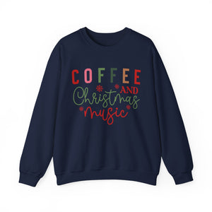 Coffee and Christmas Music Christmas Crewneck Sweatshirt