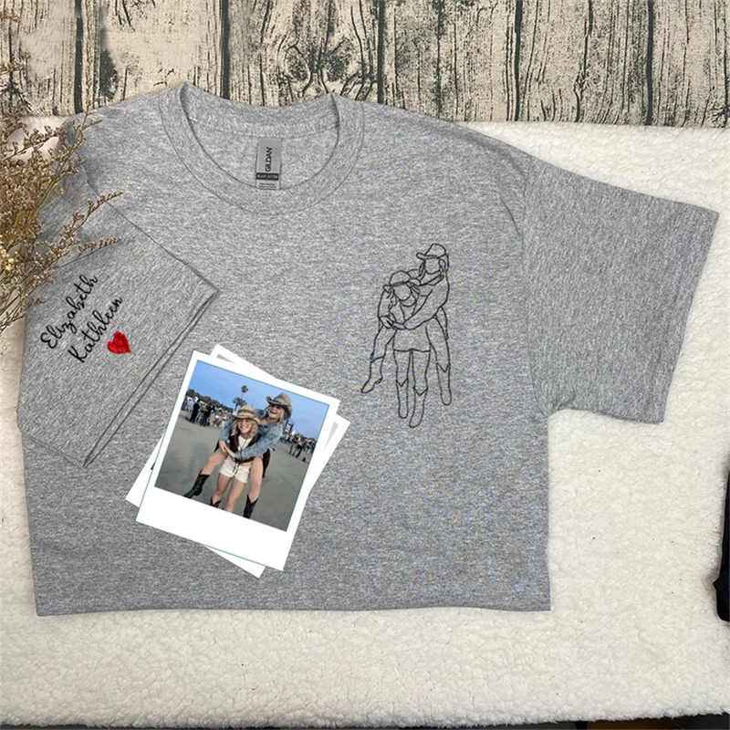 Custom Embroidered Photo Shirt, Potrait From Photo Shirt
