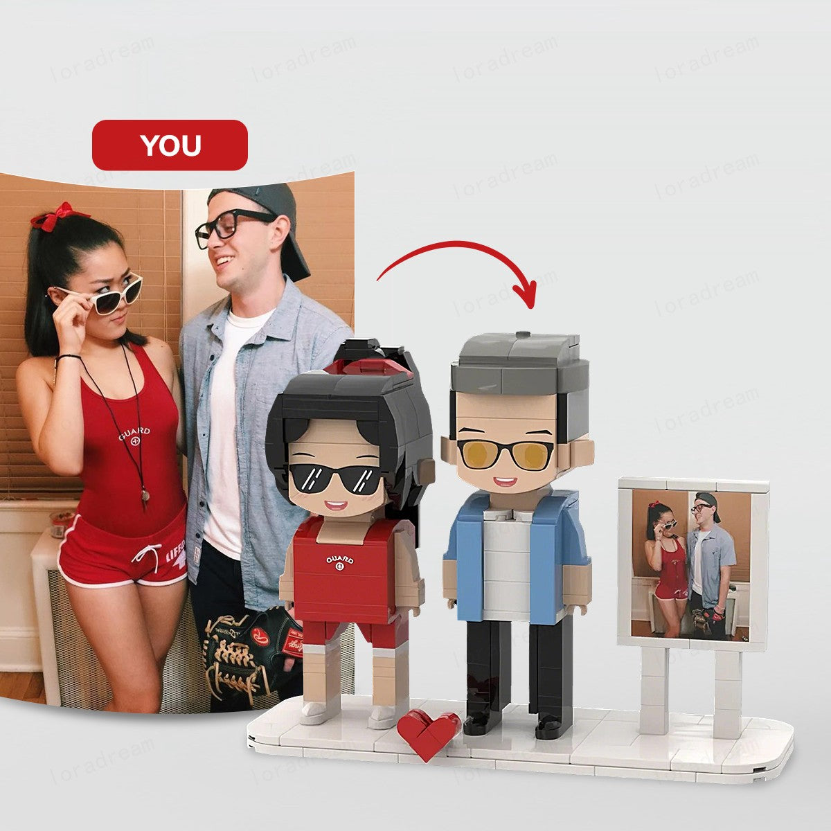 Custom Brick Set From Your Favorite Photo, Personalized Minifigure, Perfect Memory Gift For Valentine's Day,