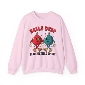 Balls Deep in Spirit Christmas Crewneck Sweatshirt