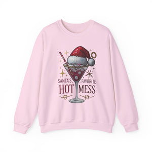 Santa's Favorite Hot Mess Christmas Crewneck Sweatshirt