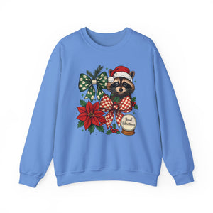 Festive Raccoon Christmas Crewneck Sweatshirt