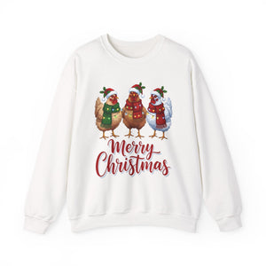 Chickens Merry Christmas Crewneck Sweatshirt