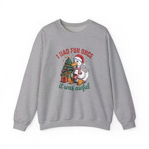 I Had Fun Once It Was Awful Christmas Crewneck Sweatshirt