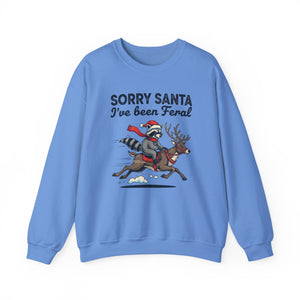 Sorry Santa I've Been Feral Christmas Crewneck Sweatshirt