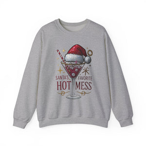 Santa's Favorite Hot Mess Christmas Crewneck Sweatshirt