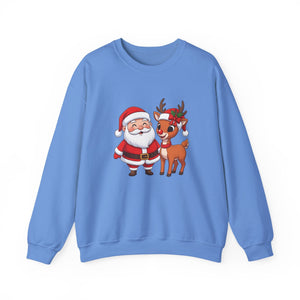 Santa and Reindeer Christmas Crewneck Sweatshirt