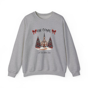 Oh Come Let's Adore Him Christmas Crewneck Sweatshirt