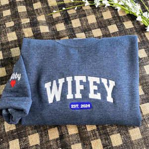 Custom Embroidered Mama Sweatshirts & Hoodies - Personalized Kid Names on Sleeve, Mother's Day Gift