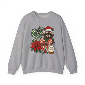 Festive Raccoon Christmas Crewneck Sweatshirt