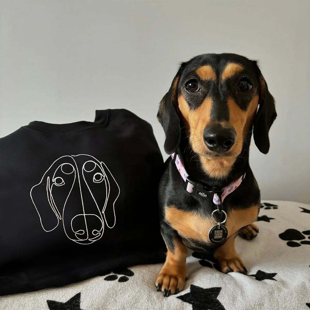 Custom Embroidered Pet Hoodie | Minimalist Line Art Dog Sweatshirt | Personalized Gift for Pet Lovers