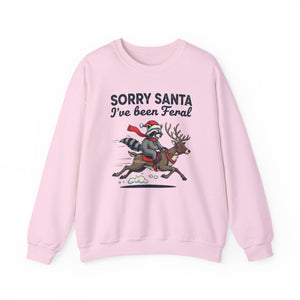 Sorry Santa I've Been Feral Christmas Crewneck Sweatshirt