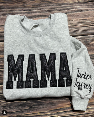 Custom Applique Glitter Mama Sweatshirt/T-shirt