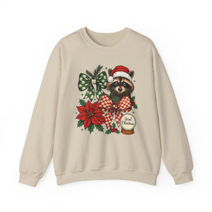 Festive Raccoon Christmas Crewneck Sweatshirt