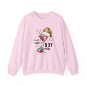 Santa's Favorite Hot Mess Christmas Crewneck Sweatshirt