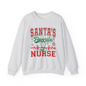 Santa"s Favorite Nurse Christmas Crewneck Sweatshirt