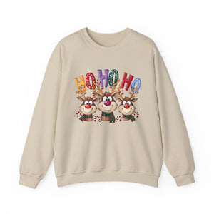 Ho Ho Ho Reindeer Christmas Crewneck Sweatshirt