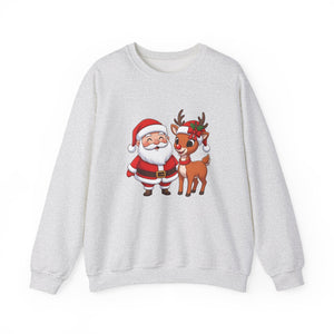 Santa and Reindeer Christmas Crewneck Sweatshirt