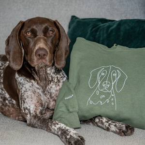 Custom Embroidered Pet Hoodie | Minimalist Line Art Dog Sweatshirt | Personalized Gift for Pet Lovers