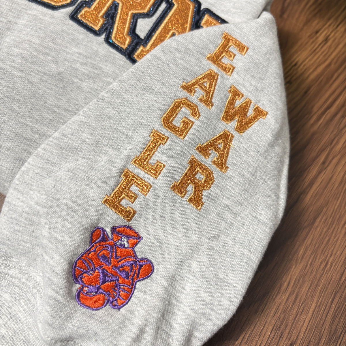 Custom Team Glitter Embroidered Sweatshirt – Personalized School &amp; Game Day Spirit Wear