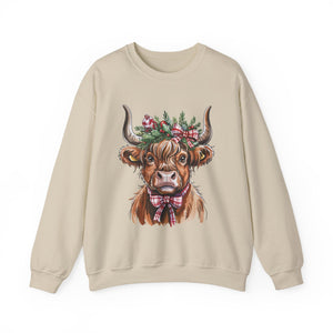 Festive Cow Christmas Crewneck Sweatshirt