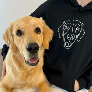 Custom Embroidered Pet Hoodie | Minimalist Line Art Dog Sweatshirt | Personalized Gift for Pet Lovers