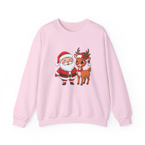 Santa and Reindeer Christmas Crewneck Sweatshirt