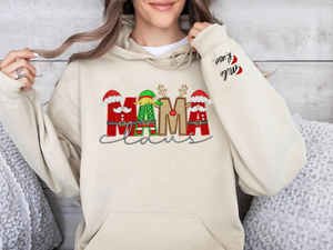 Custom Claus Family Embroidered Christmas Sweatshirt – Personalized Name Holiday Crewneck