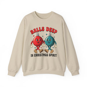 Balls Deep in Spirit Christmas Crewneck Sweatshirt