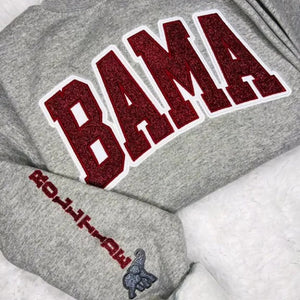 Custom Team Glitter Embroidered Sweatshirt – Personalized School & Game Day Spirit Wear