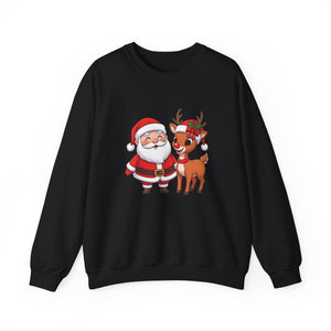 Santa and Reindeer Christmas Crewneck Sweatshirt