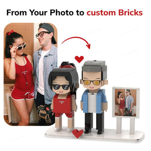 Custom Brick Set From Your Favorite Photo, Personalized Minifigure, Perfect Memory Gift For Valentine's Day,