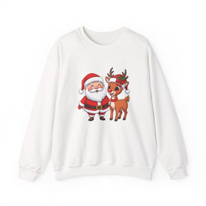 Santa and Reindeer Christmas Crewneck Sweatshirt