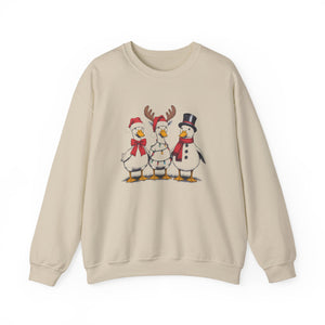 Festive Winter Snowmen Merry Christmas Crewneck Sweatshirt