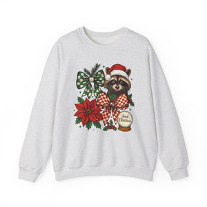 Festive Raccoon Christmas Crewneck Sweatshirt