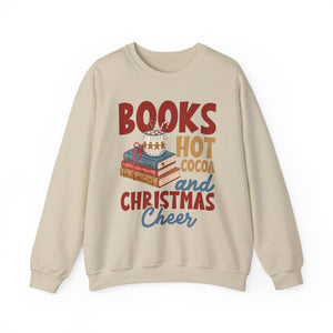 Books Hot Cocoa And Christmas Crewneck Sweatshirt